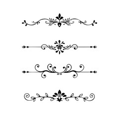 Set of Vintage decorative lines. text dividers. Line border. Lines separators, Borders, Vintage dividers, Underline elements. Vector illustration
