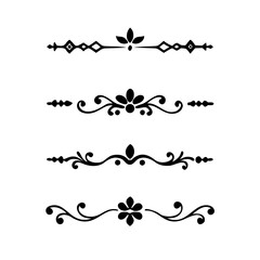Set of Vintage decorative lines. text dividers. Line border. Lines separators, Borders, Vintage dividers, Underline elements. Vector illustration
