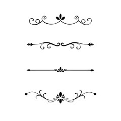 Set of Vintage decorative lines. text dividers. Line border. Lines separators, Borders, Vintage dividers, Underline elements. Vector illustration
