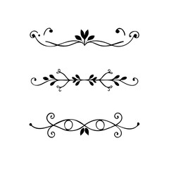 Set of Vintage decorative lines. text dividers. Line border. Lines separators, Borders, Vintage dividers, Underline elements. Vector illustration
