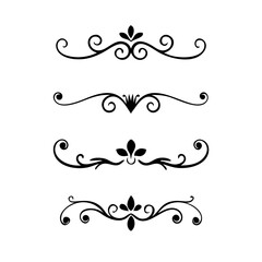 Set of Vintage decorative lines. text dividers. Line border. Lines separators, Borders, Vintage dividers, Underline elements. Vector illustration
