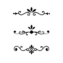 Set of Vintage decorative lines. text dividers. Line border. Lines separators, Borders, Vintage dividers, Underline elements. Vector illustration

