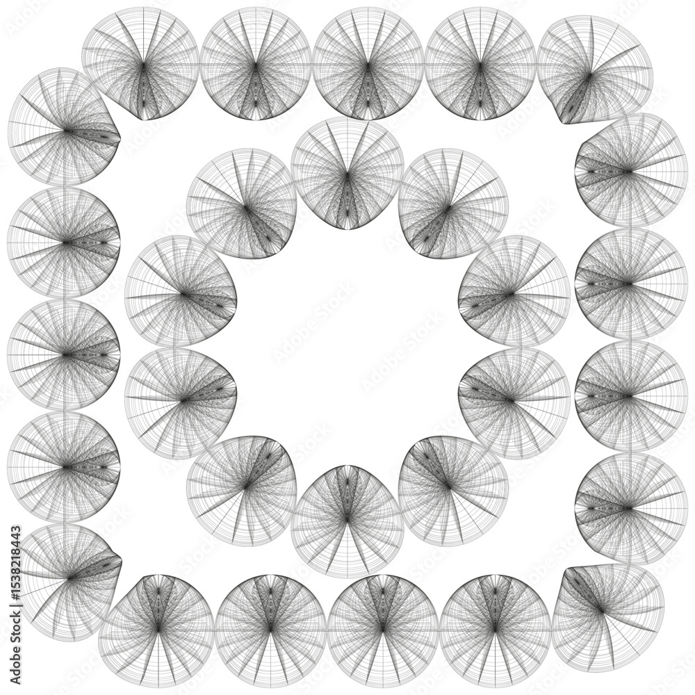Poster petal floral form. transparent layered shape. vector abstract symmetry. soft design object.