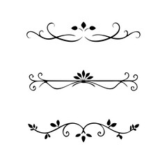Set of Vintage decorative lines. text dividers. Line border. Lines separators, Borders, Vintage dividers, Underline elements. Vector illustration
