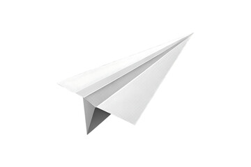 Minimalist White Paper Airplane – Isolated on White Background, AI Generated
