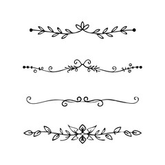 Set of Vintage decorative lines. text dividers. Line border. Lines separators, Borders, Vintage dividers, Underline elements. Vector illustration
