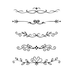 Set of Vintage decorative lines. text dividers. Line border. Lines separators, Borders, Vintage dividers, Underline elements. Vector illustration
