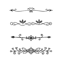 Obraz premium Set of Vintage decorative lines. text dividers. Line border. Lines separators, Borders, Vintage dividers, Underline elements. Vector illustration 