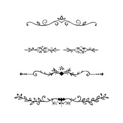 Set of Vintage decorative lines. text dividers. Line border. Lines separators, Borders, Vintage dividers, Underline elements. Vector illustration

