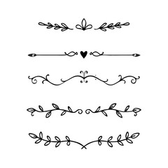 Set of Vintage decorative lines. text dividers. Line border. Lines separators, Borders, Vintage dividers, Underline elements. Vector illustration
