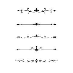 Set of Vintage decorative lines. text dividers. Line border. Lines separators, Borders, Vintage dividers, Underline elements. Vector illustration
