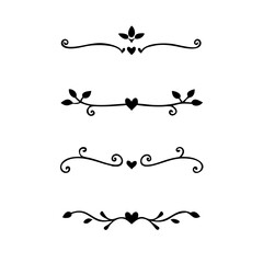 Set of Vintage decorative lines. text dividers. Line border. Lines separators, Borders, Vintage dividers, Underline elements. Vector illustration
