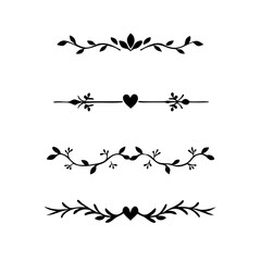 Set of Vintage decorative lines. text dividers. Line border. Lines separators, Borders, Vintage dividers, Underline elements. Vector illustration
