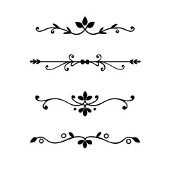 Set of Vintage decorative lines. text dividers. Line border. Lines separators, Borders, Vintage dividers, Underline elements. Vector illustration
