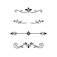 Set of Vintage decorative lines. text dividers. Line border. Lines separators, Borders, Vintage dividers, Underline elements. Vector illustration
