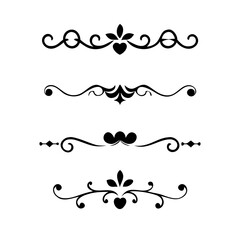 Set of Vintage decorative lines. text dividers. Line border. Lines separators, Borders, Vintage dividers, Underline elements. Vector illustration
