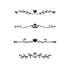 Set of Vintage decorative lines. text dividers. Line border. Lines separators, Borders, Vintage dividers, Underline elements. Vector illustration
