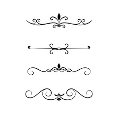 Set of Vintage decorative lines. text dividers. Line border. Lines separators, Borders, Vintage dividers, Underline elements. Vector illustration
