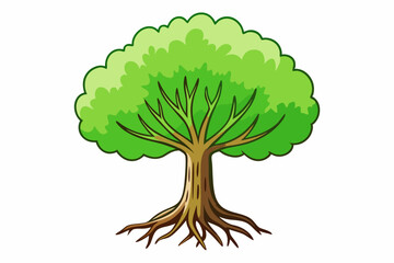 Naklejka premium Lush Green Tree Design Perfect for Nature Logos Branding and Environmental Projects