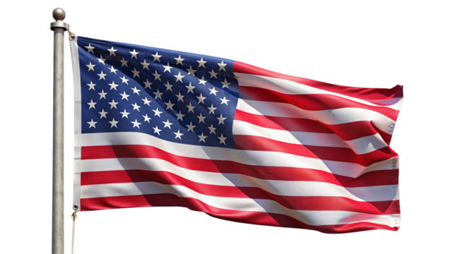american flag isolated on white background