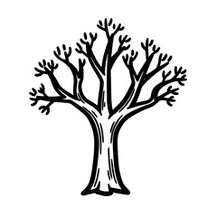 Fototapeta premium Bare Tree Ink Drawing