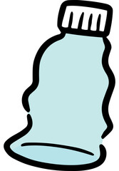 Illustration of dented plastic bottle
