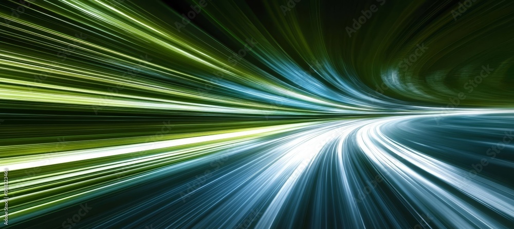 Poster dynamic digital speed lines in a futuristic high-tech environment with abstract geometric patterns