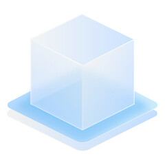 3D Box Rectangle Glassmorphism UI Icon Sign and Symbol Design Illustrator Png Svg	
