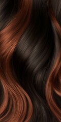 Naklejka premium Rich Brunette Hair with Vibrant Auburn Highlights, Creating Alluring Depth and Stunning Dimension