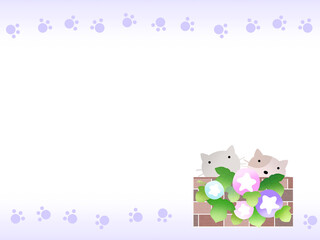 アサガオとネコの背景　B