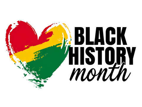 Flat black history month with abstract color of love 