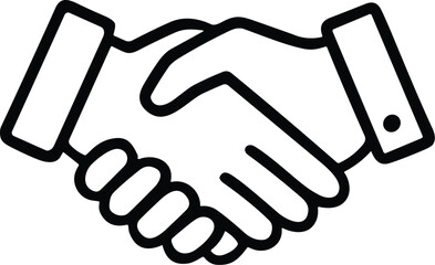 Obraz premium Handshake icon vector black silhouette print design
