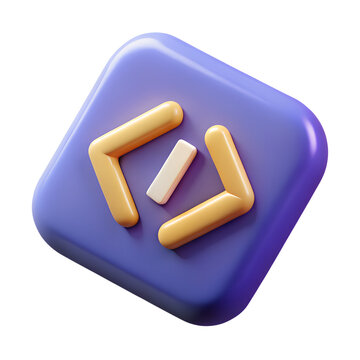 3D Coding Symbol Icon