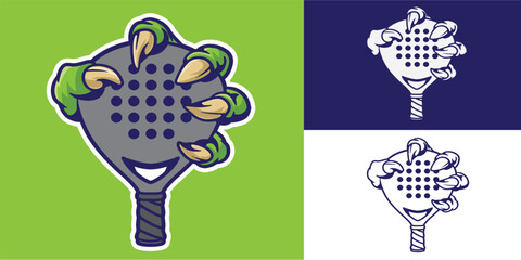 claw grab padel racket good for logo, sticker, element design, etc © angga