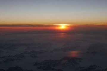 Sonnenuntergang über Grönland