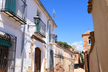 Fototapeta premium Narrow street with beautiful houses in Alcaraz town