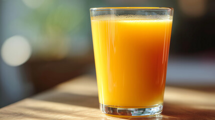 Close-up of orange juice in glass on table,Manassas,Virginia,United States,USA