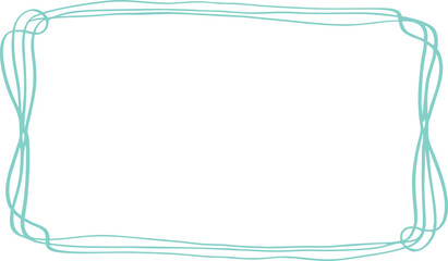 Wavy rectangular frame in abstract blue outline style. Artistic hand-drawn border with flowing curves perfect for invitations, certificates, decorative pages, or modern graphic design.