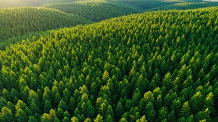 Extensive evergreen forest from above - Powered by Adobe