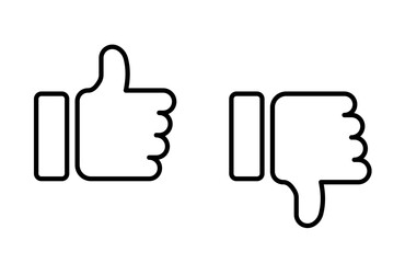 thumb up and thumb down buttons – vector icons
