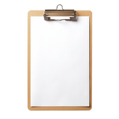Clipboard with blank page on transparent background
