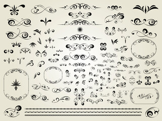 6480 .eps  vector set of calligraphic design elements