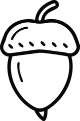 Nature Illustration of Acorn, Symbolizing Growth and Potential in a Minimalistic Style