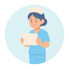 Nurse Holding a Paper card

