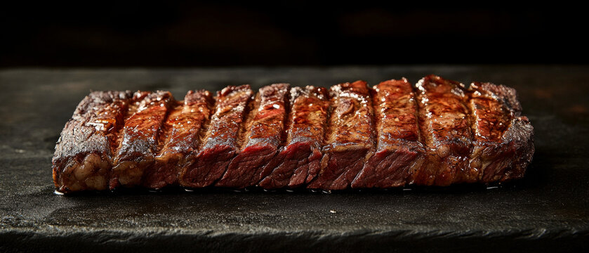 Juicy roasted meat cut into bite-sized pieces. Cooking magazines, advertisements for meat products, barbecue websites.