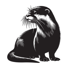 vector illustration of a black cat