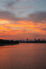 Fototapeta premium sunset over the river