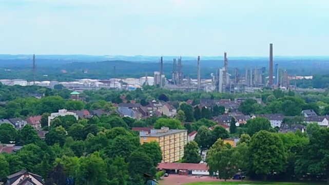 Drone view on a mountain in Gelsenkirchen