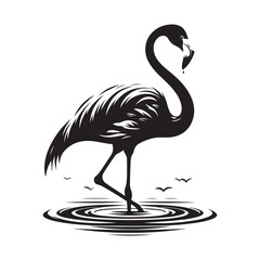 flamingo silhouette vector