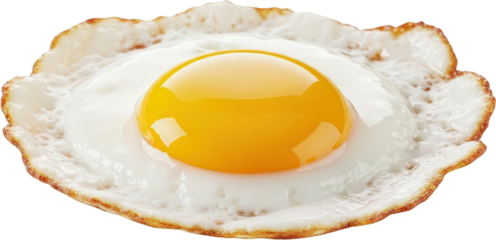 Single fried egg sunny side up with yolk intact Isolate breakfast food